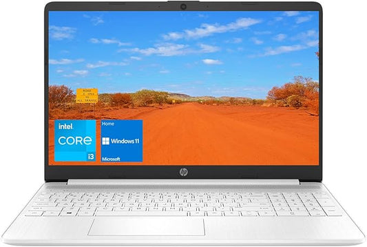 HP 15 Notebook Laptop, 15.6" HD Screen, Intel Core i3-1115G4 Processor, 32GB RAM, 512GB SSD, Webcam, Wi-Fi, HDMI, Windows 11 Home, White