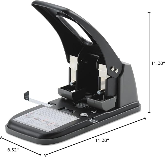 Swingline 2 Hole Punch, Hole Puncher, High Capacity, 100 Sheet Punch Capacity, Fixed Centers, Black (74190)