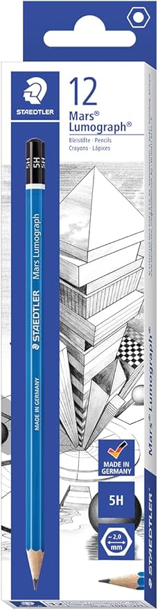 STAEDTLER Mars Lumograph 5H Graphite Art Drawing Pencil, 6 Pencils