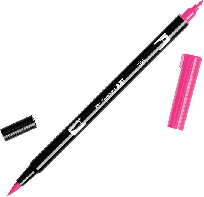 Tombow Dual Brush Pen Art Marker, 755 - Rubine Red, 1-Pack