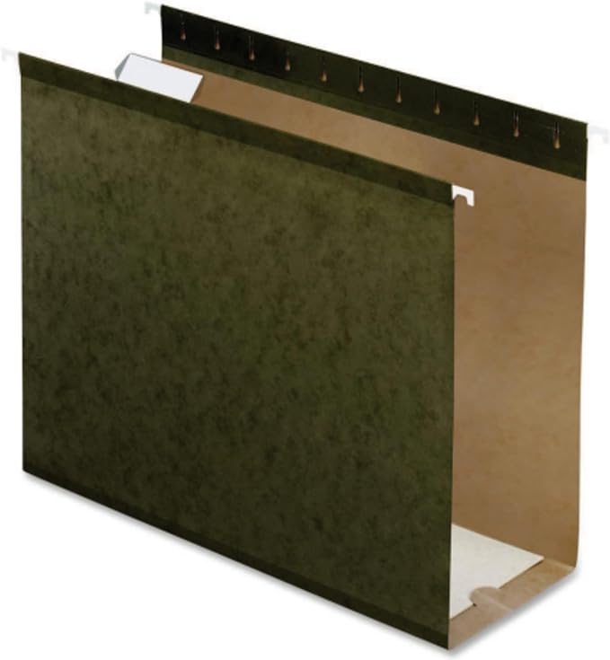 Pendaflex Extra Capacity Reinforce d Hanging File Folders, 4", Letter Size, Standard green, 1/5 Cut, 25/BX (4152x4)