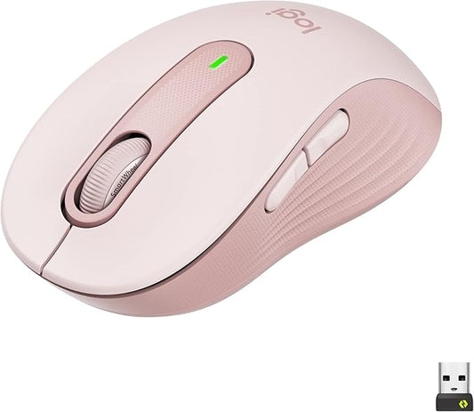 Logitech Signature M650 Wireless Mouse - for Small to Medium Sized Hands, 2-Year Battery, Silent Clicks, Customizable Side Buttons, Bluetooth, Multi-Device Compatibility - Rose (Renewed)