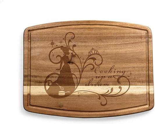PICNIC TIME Disney Princess & the Frog Ovale Acacia Cutting Board, Serving Board, Charcuterie Board, (Acacia Wood)