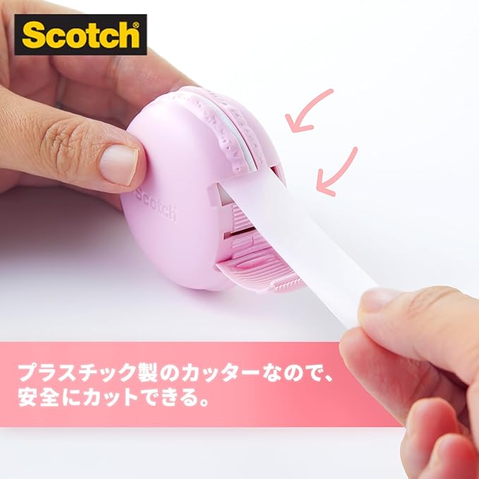 3M MCR-PK Scotch Mending Tape, Macaron Type Tape Dispenser, Pink, 0.7 inches (18 mm) x 98.4 ft (30 m)