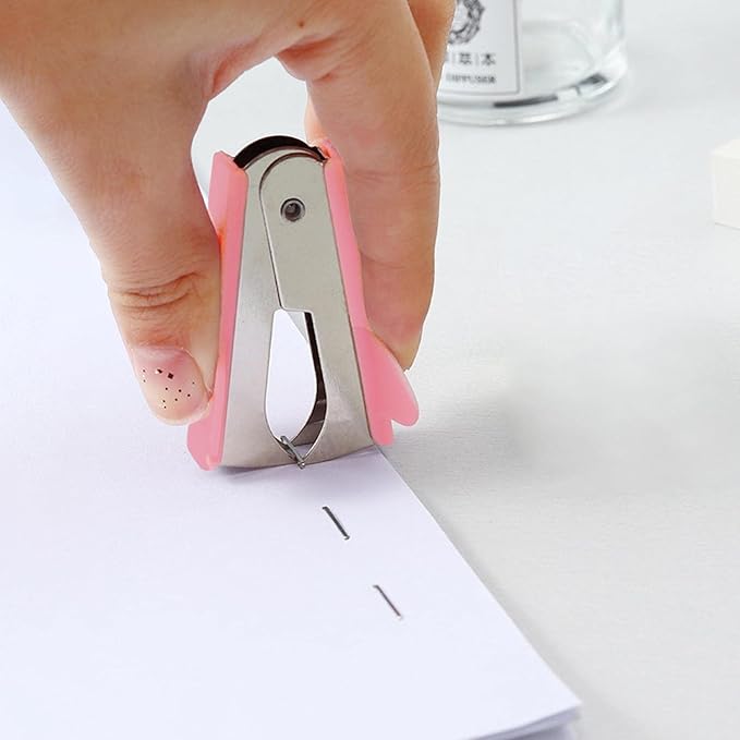 Pink Stapler Removal Tool, Stapler Removals Puller Tool, Wear-Resistant Remover Tool with Non-Slip Handle, Staple Puller Tool Supplies for Students, School, Home, Teachers Staple Removers