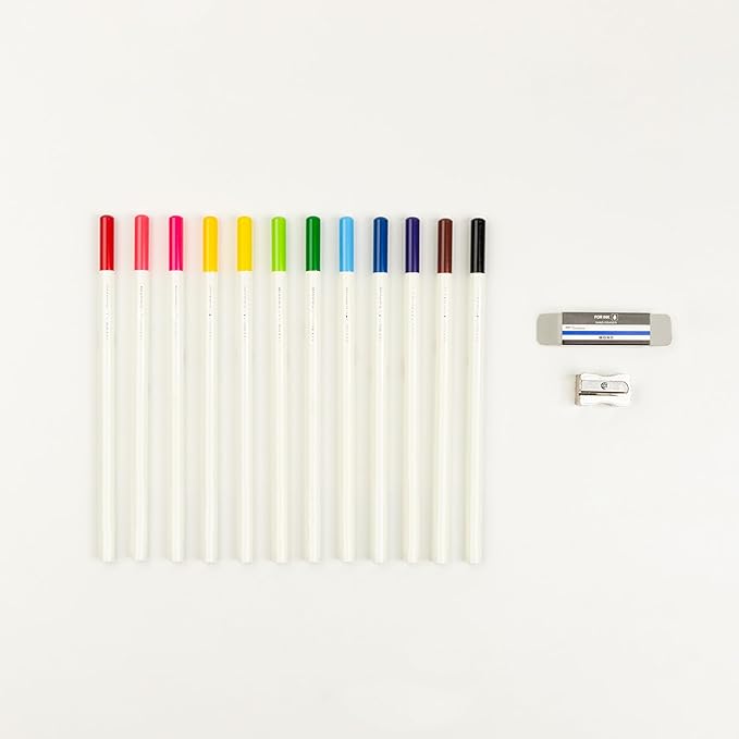 Tombow 51528 Irojiten Colored Pencil Set, Vivid. Includes 12 Premium Colored Pencils, Sharpener, and Colored Pencil Eraser
