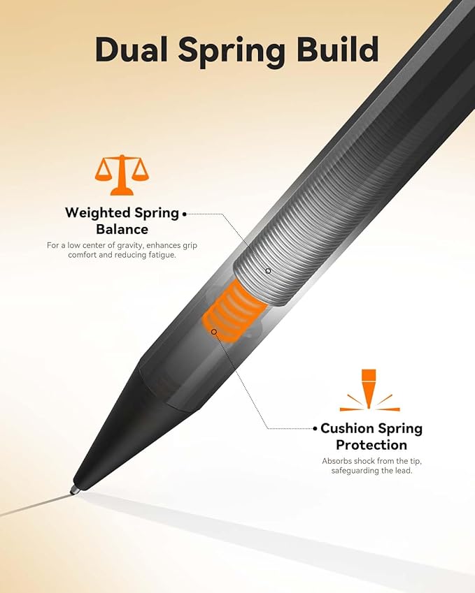 Four Candies Metal Mechanical Pencils 0.5, with #2 Pencil Leads 0.5mm, Eraser Set and Eraser Refills, 19-Count Pack with Case, Back to School Supplies for Writing, Drafting, Drawing (Pack of 2)
