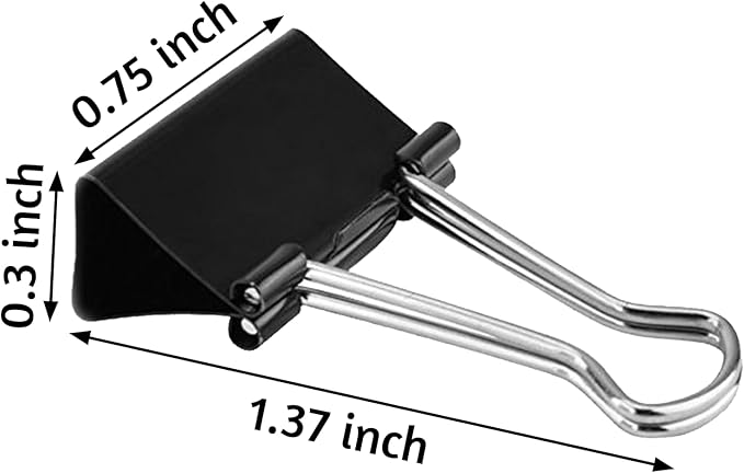 OWLKELA 140 PCS Mini Binder Clips 0.75 Inch, Metal Paper Clip Bulk, Small Black Clips for Home, School and Office Supplies