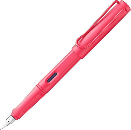 LAMY safari sunset - Fountain Pen with ergonomic grip & polished steel nib in size F - ideal for any Writing & Calligraphy - including LAMY T 10 blue cartridge - Right-Handed