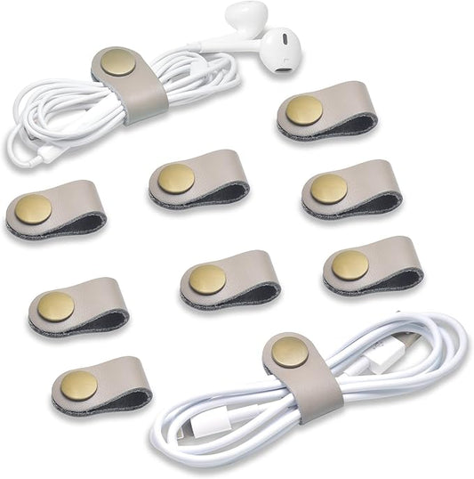 CAILLU Cord Organizer,Cord Keeper,Cable Organizer USB Holder,Cable Management,Cable Straps,Earbud case,wrap Headset Winder,Phone Earphone Clips Ties (gray Cord Organizer)
