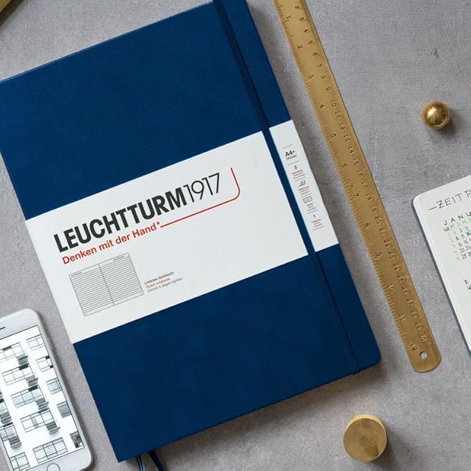 LEUCHTTURM1917 - Notebook Hardcover Medium A5-251 Numbered Pages for Writing and Journaling (Port Red, Dotted)