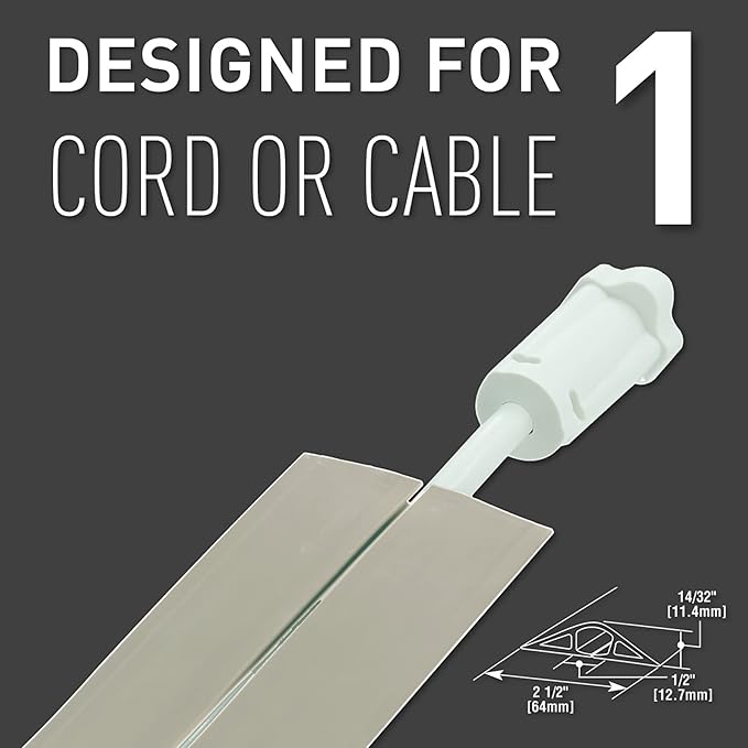 Legrand - Wiremold Cord Cover, Ivory Hider for Wall Mount TV, 5 Ft Floor or Wall Cord Cover, CDI-5
