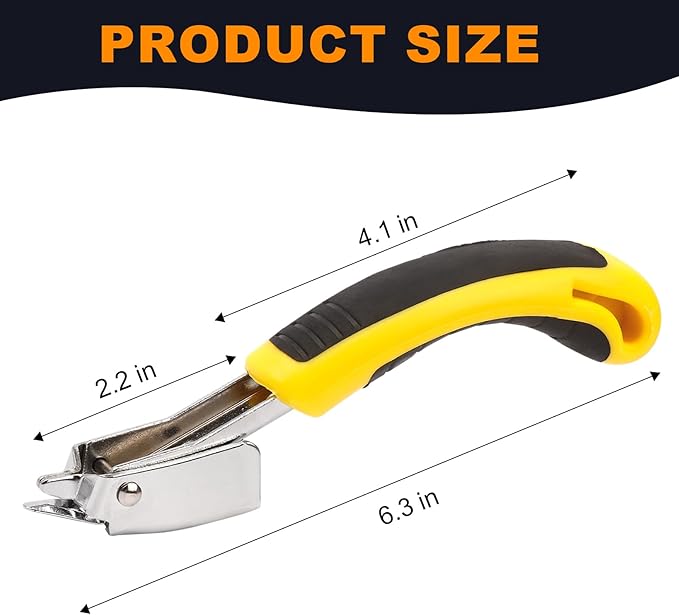 1PCS Staple Remover, Staple Puller Tool, Upholstery and Construction Heavy Duty Staple Remover, Strength Staple Puller Removing All Kinds of Staples(Yellow)