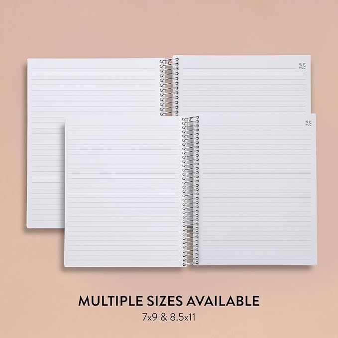 Erin Condren 7” x 9” Lined Spiral Notebook, College-Ruled Layout with 80 Lb. Paper, Journey Cover, 160 Lined Notebook Pages, Platinum Coil, Stickers Included