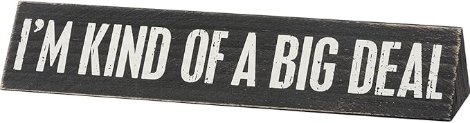 Primitives by Kathy 111239 Double Sided Desktop Name Plate - No Coffee and Big Deal, 10-inches Long