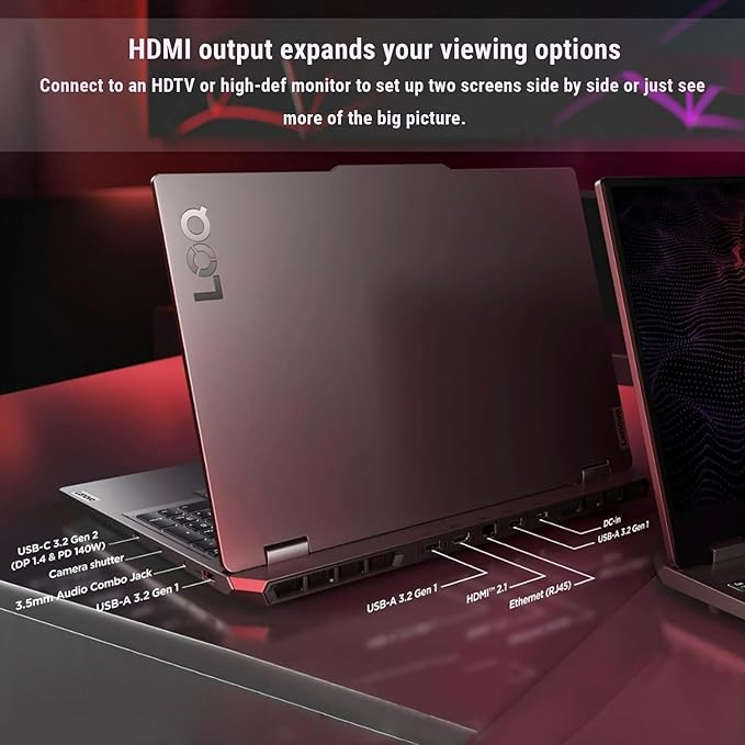 Lenovo LOQ RTX 5060 Gaming Laptop, 15.6" FHD 144Hz, AMD Ryzen 7 250, 64GB DDR5 RAM, 1TB PCIe M.2 SSD, Backlit Keyboard, Bundle with Laptop Cooler BDL, Wi-Fi 6, Windows 11 Home, Grey