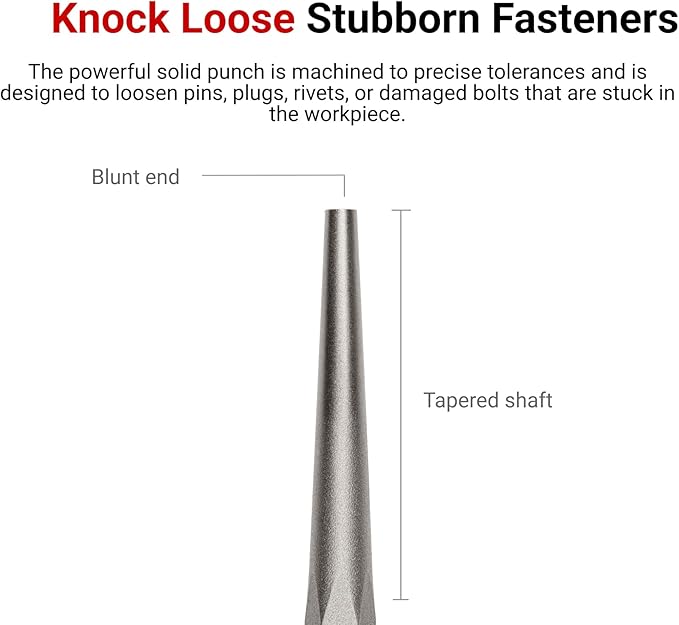 TEKTON Solid Punch Set, 9-Piece (1/6-3/8 in.) | PNC94001 | Made in USA