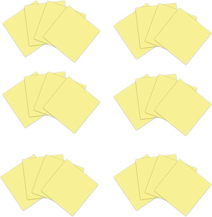 Post-it 100% Recycled Paper Super Sticky Notes, Canary Yellow, 3 in. x 3 in., 24 Sticky Note Pads, 70 Sheets per Pad, New Year Organization or Second Semester School Supplies
