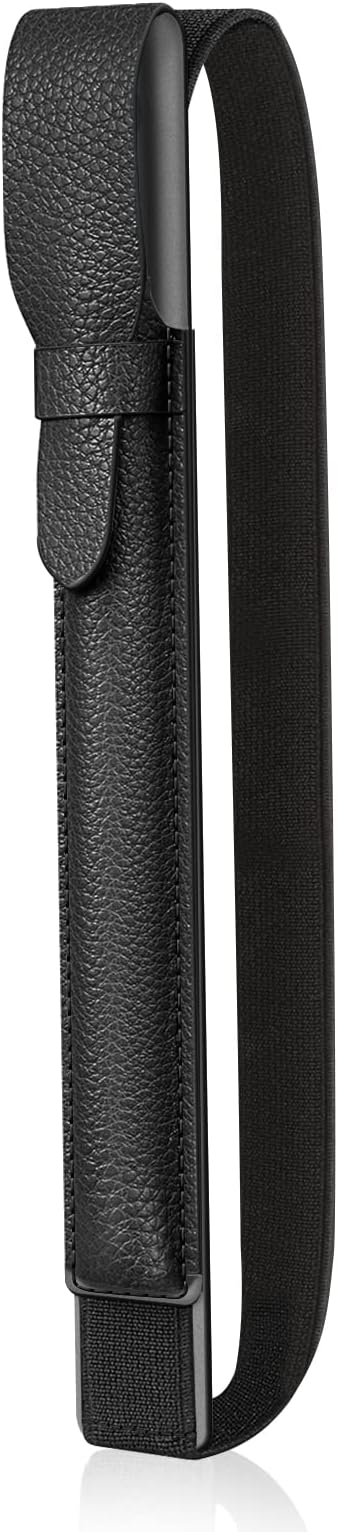 Fintie Pencil Holder for Kindle Scribe Pen, PU Leather Stylus Pouch Sleeve Portable Elastic Case Cover for Kindle Scribe Basic/Premium Pen, Black