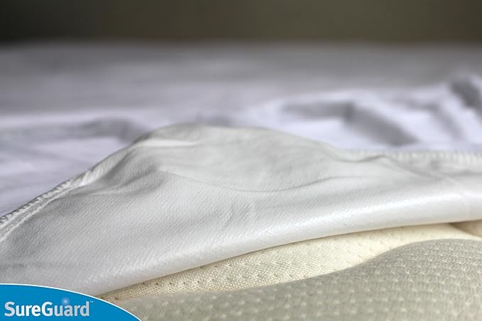 SureGuard Twin Size Mattress Protector - 100% Waterproof, Hypoallergenic - Premium Fitted Cotton Cover - Smooth