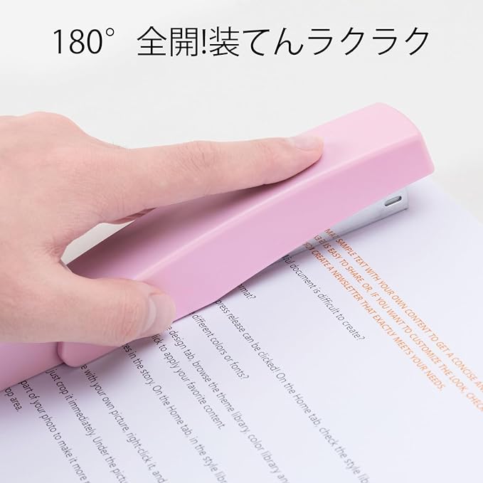 Deli Stapler, Desktop Staplers, Office Stapler, 25 Sheet Capacity, Includes 1000 Staples and Staple Remover, Pink