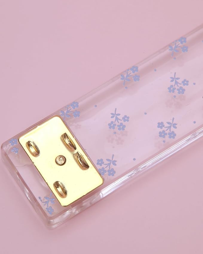 Laura Ashley Heirloom Cottage Mini Stapler – Stylish Gold & Acrylic Desk Stapler with Floral Accents – Compact 5” Aesthetic Office Stapler for Home, School & Work – Gift-Ready Packaging