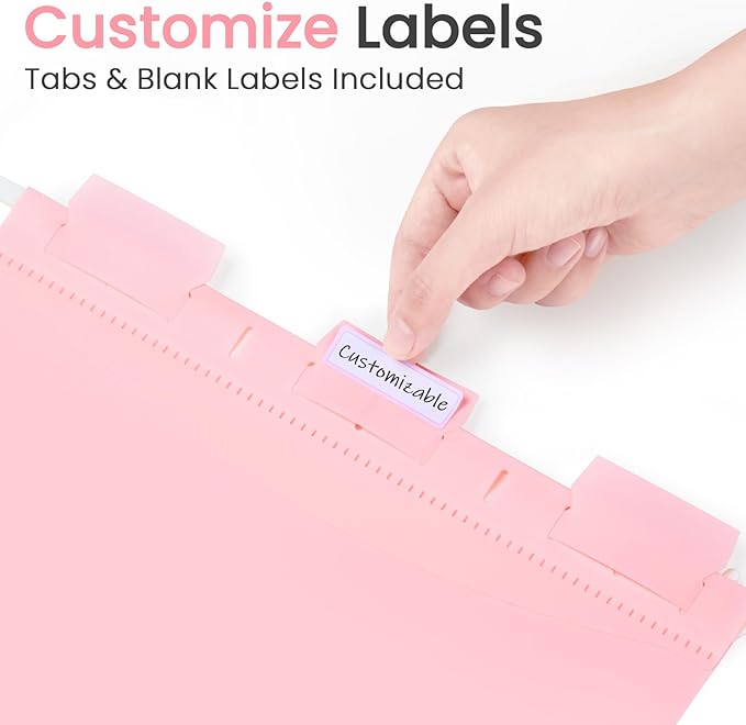 Sooez Extra Capacity Plastic Hanging File Folders, 12 Count Expanding File Folders Letter Size with 2" Expansion, File Organizer with 1/6-Cut Adjustable Tab for File Cabinet, Drawer, Pastels Colors