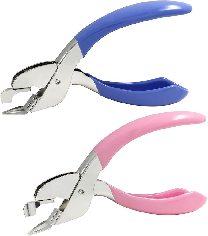 Waziaqoc 2 PCS Staple Removers, Office Staple Remover Tool for Office Heavy Hand Staple Pin Pull(Pink, Blue)
