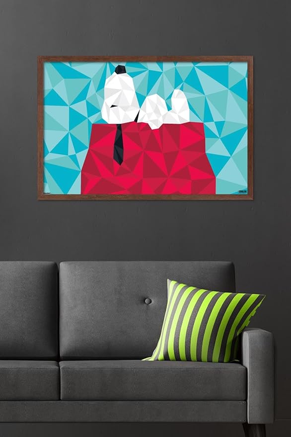 Peanuts: Astronomy-Geometry - Snoopy Wall Poster, 34L" x 22.4W", Mahogany Framed Version
