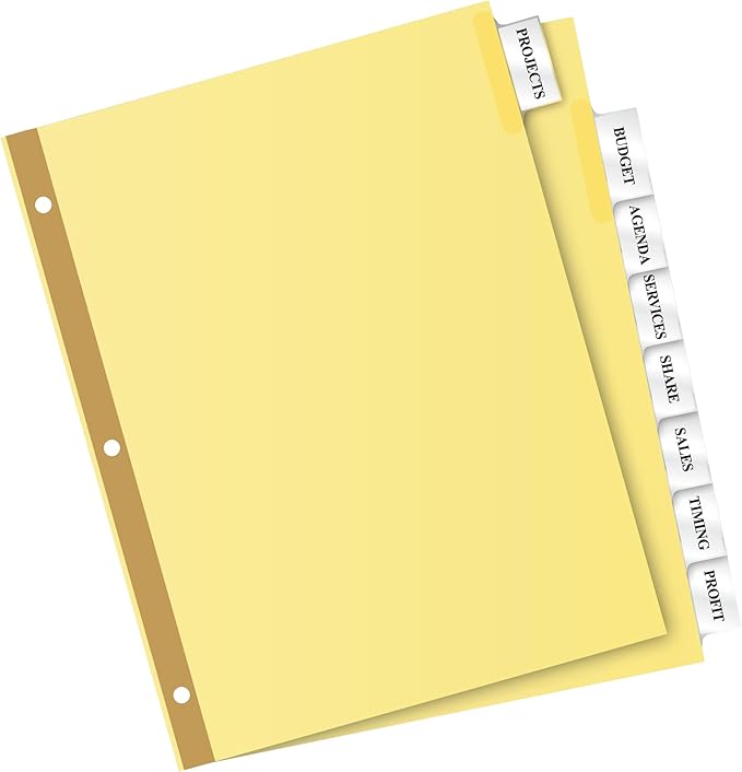 Avery 8-Tab Binder Dividers, Insertable Clear Big Tabs, 48 Packs (11112)