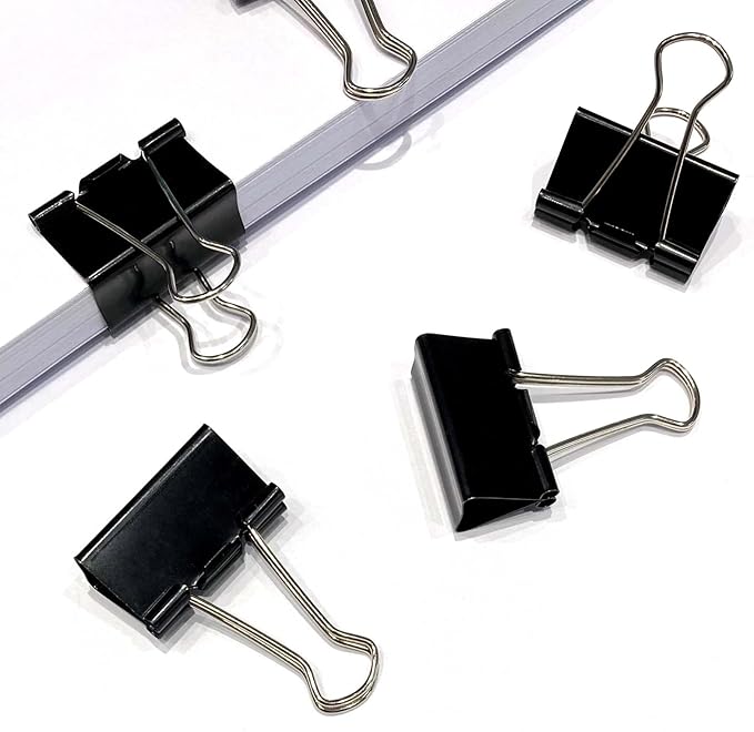 40Pcs Medium Binder Clips, 1.25 inch(32mm), Paper Clamps Medium Size for Office Supplies, Black
