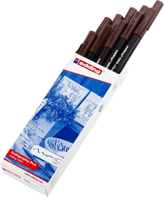 edding 1255 0.2 mm Calligraphy Pen - Dark Brown (Pack of 10)