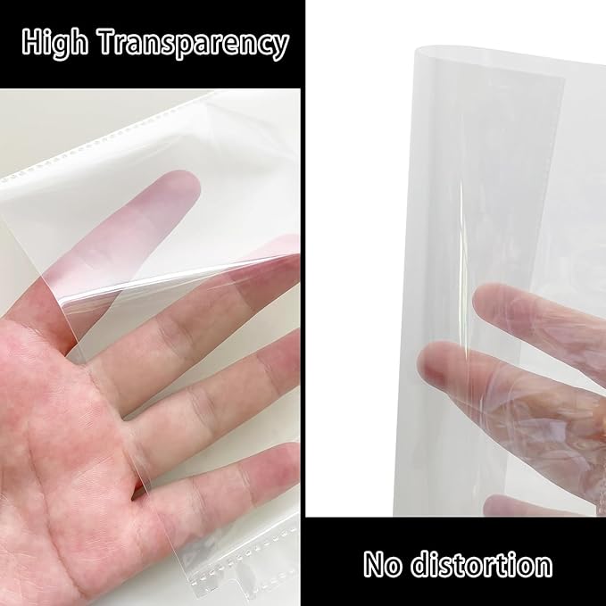 20 Pack Heavy Duty Sheet Protectors 5.5x8.5 Inch, A5 Binder 6 Ring Clear Photo Sleeves (40 Pockets) for K-Pop Photocard, Trading Cards & Documents