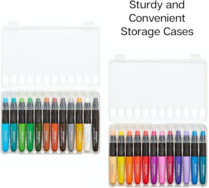 KINGART GEL STICK Set, Artist Pigment Crayons, 24 Unique Colors, Water Soluble, Creamy, and Odorless, Use on Paper, Wood, Canvas and more