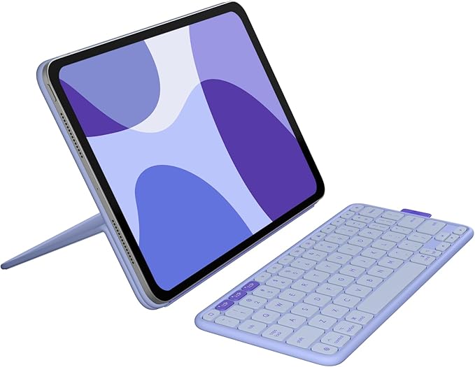 Logitech Flip Folio, Keyboard Case for iPad Pro 13-inch (M4 & M5) & iPad Air 13-inch (M2, M3 & M4) (2024, 2025 & 2026) - Protective & Stowable Bluetooth Keyboard Case, Multi-Device - Lilac