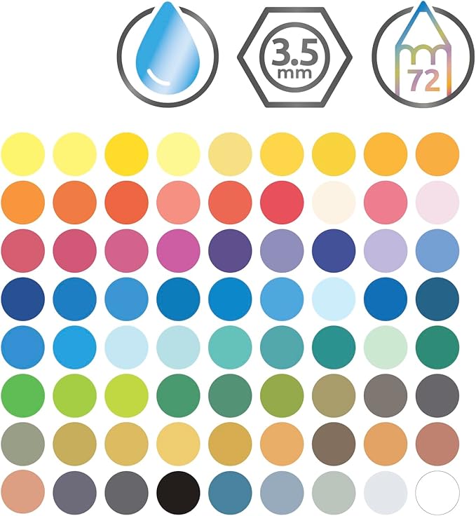 Derwent Colored Pencils, WaterColour, Water Color Pencils, Drawing, Art, Metal Tin, 72 Count (32889)