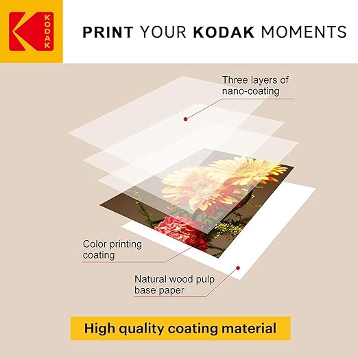 KODAK Picture Paper Vivid 8.5"x11", 25 count, 66lb-230g/m2 weight, 11.9 mil thickness, Vivid color picture paper