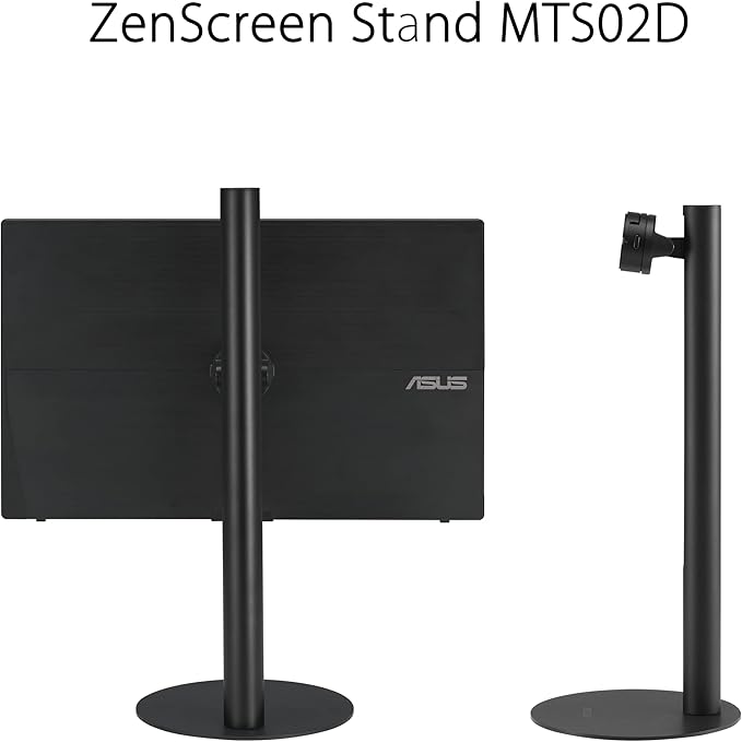 ASUS ZenScreen Stand MTS02D - Ergonomic Stand for Portable Monitors, Tilt, Pivot, Height adjustments, 1/4” Tripod Socket Compatible, Work from Home Setup, Home Office