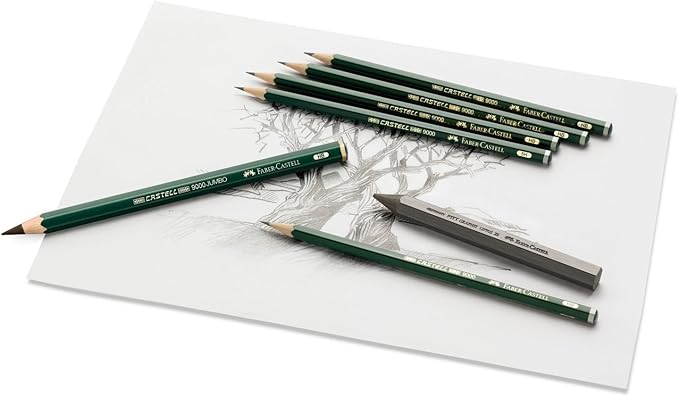Faber-Castell 9000 Perfect Pencil Refill; B - 3 Spare Graphite Pencils with Smudge Free Eraser - Writing, Drawing and Sketch Pencils