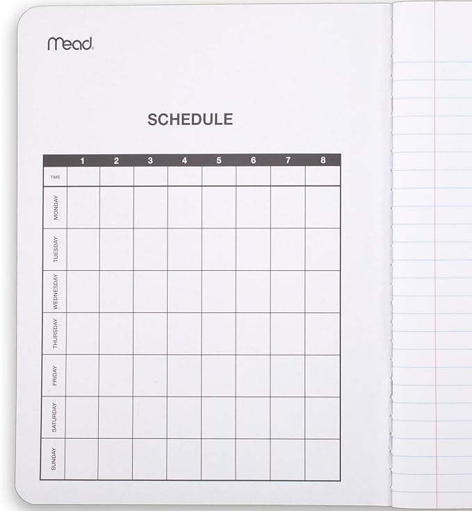 Mead Composition Notebook, 6 Pack, Wide Ruled Paper, 7-1/2" x 9-3/4", 100 Sheets per Comp Book, Assorted Colors (950054-ECM)