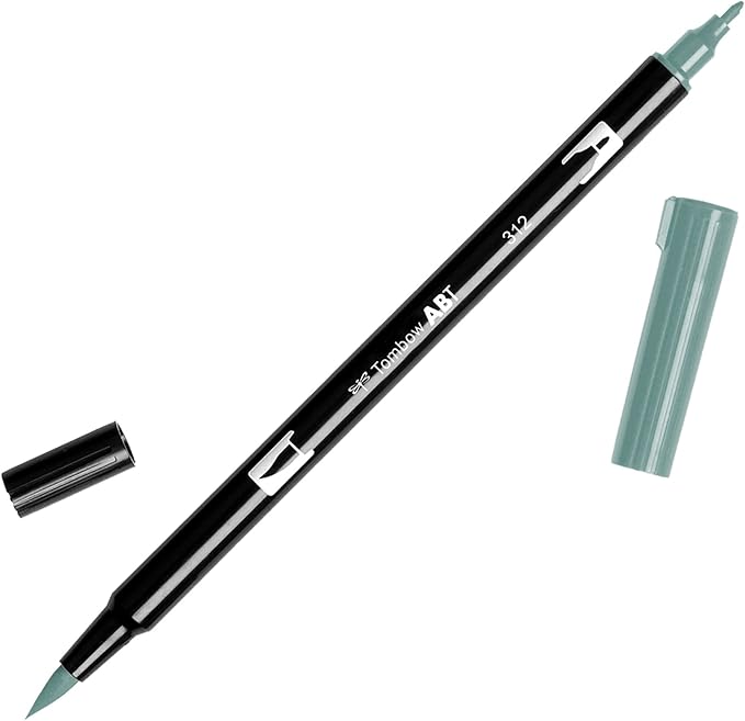 Tombow Dual Brush Pen Art Marker, 312 - Holly Green, 1-Pack