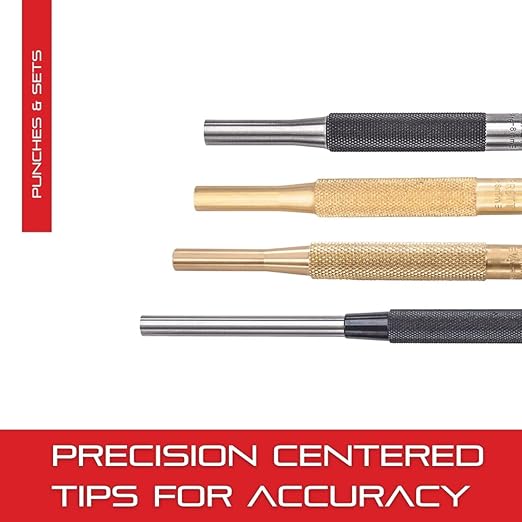 Starrett Steel Prick Punch with Knurled Grip for Precise Positioning and Secure Holding - Hardened and Tempered Steel, 4" Length, 5/32" Diameter Tapered - 816D