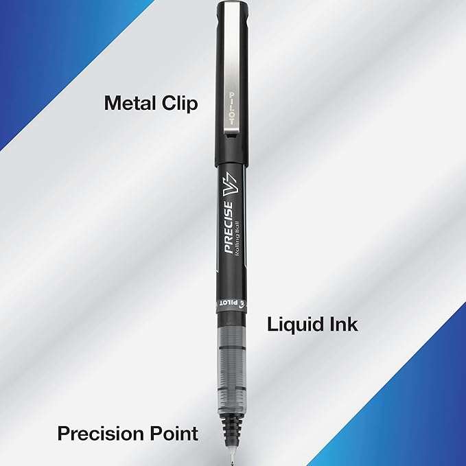 PILOT Precise V7 Capped Liquid Ink Rollerball Pens,Fine Point Ink Pens 0.7 mm,Colored-Pens,Limited Edition Assorted Colors,- Ideal for School,Journaling,& Office Writing,9 Count (Pack of 2)