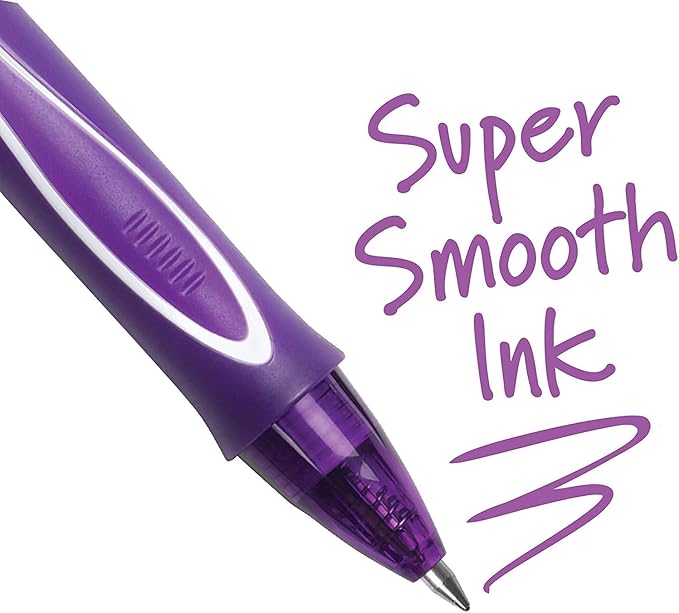 BIC Gelocity Quick Dry Assorted colors Gel Pens, Medium Point 0.7 mm, Smear Free, Retractable Gel Pens With Comfortable Full Grip, 8 Pack