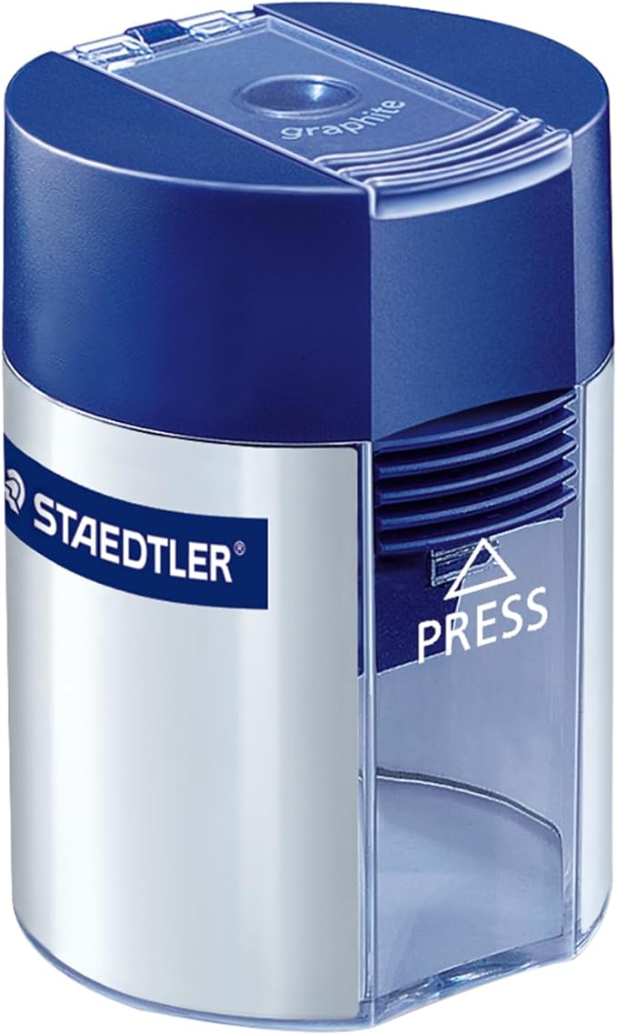 Staedtler Metal Single Hole Sharpener with Tub (511001BK)