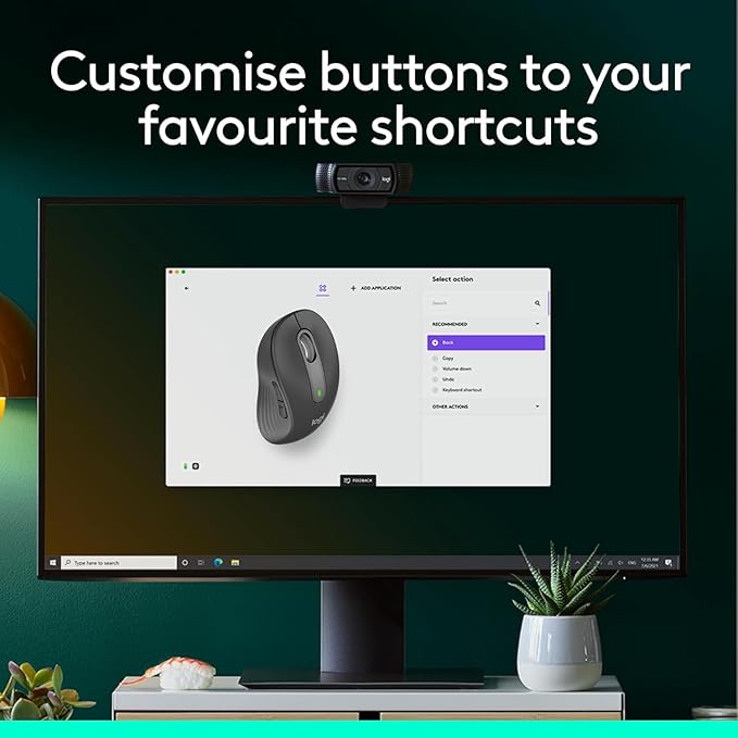 Logitech Signature M650 L Full Size Wireless Mouse - for Large Sized Hands, 2-Year Battery, Silent Clicks, Customizable Side Buttons, Bluetooth, Multi-Device Compatibility - Black (Renewed)