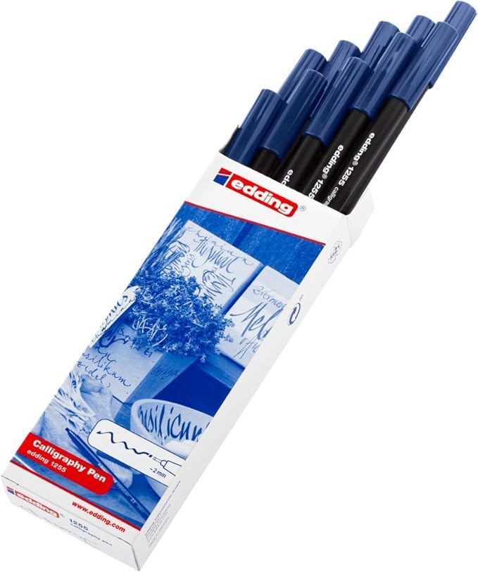 edding 1255 5 mm Calligraphy Pen - Steel Blue (Pack of 10)