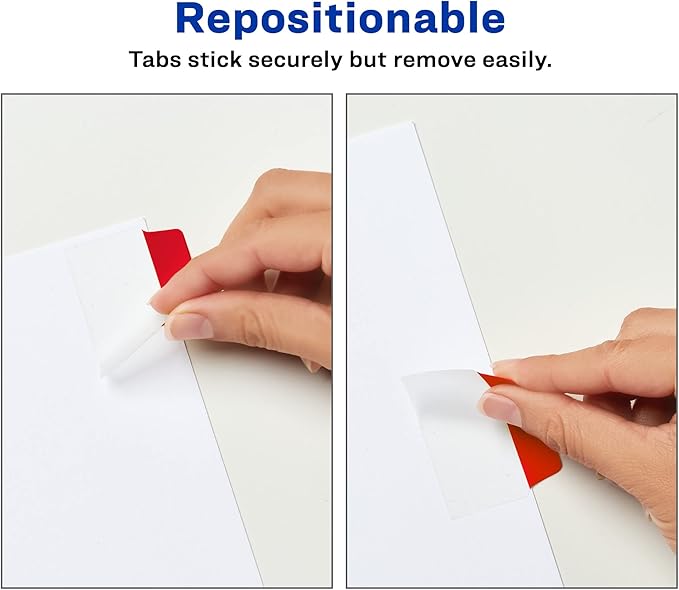 Avery Multiuse Ultra Tabs, 2" x 1.5", 2-Side Writable, Red/Blue/Green, 48 Repositionable Tabs (74757)