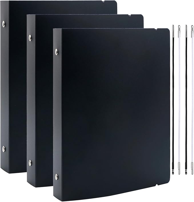 BAOFALI 3Pcs /Set A5 6 Ring Binder Cover Clean Transparent Soft PVC for Refillable Notebook Shell withMatte surfaceforStamp & Die Storage (Black)