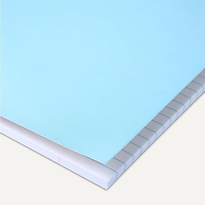 Amazon Basics Wide-Ruled Spiral Notebook, For Work and School, 70 Sheets, 8" x 10.5", Light Blue, 2-Pack